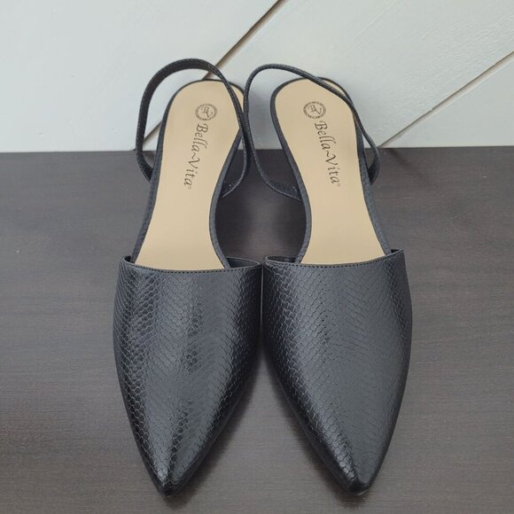 NEW Bella Vita Sarah II Womens 10 Black Snake Slingback    6CT - Picture 4 of 9